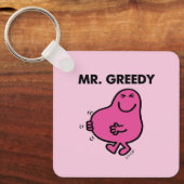 Tevreden de heer Greedy Sleutelhanger (Voorkant)