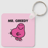 Tevreden de heer Greedy Sleutelhanger (Achterkant)