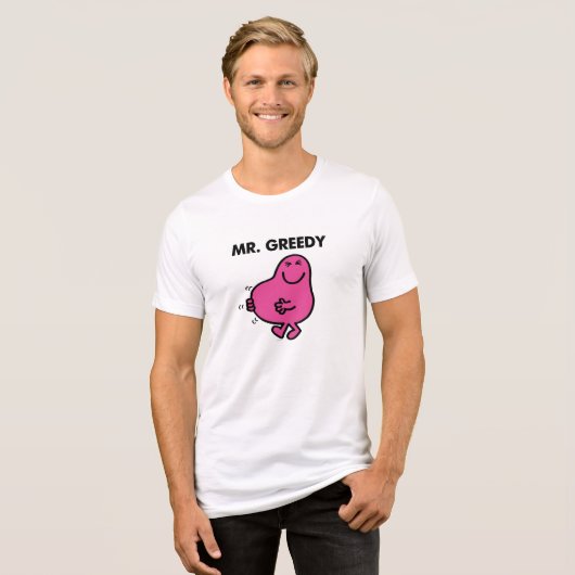 Tevreden de heer Greedy Tri-Blend Shirt (Voorkant volledig)