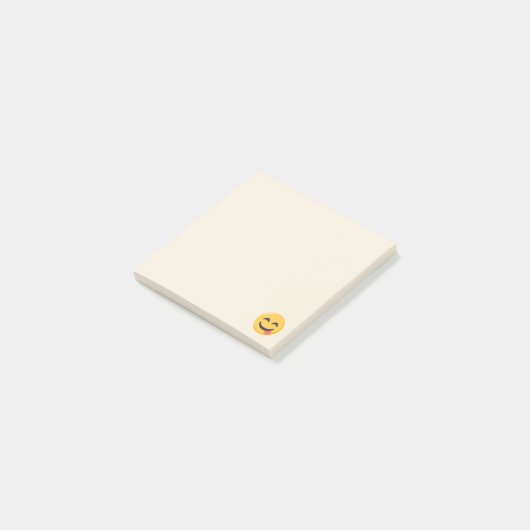 Tevreden Emoji Face Post-it® Notes (Schuin)