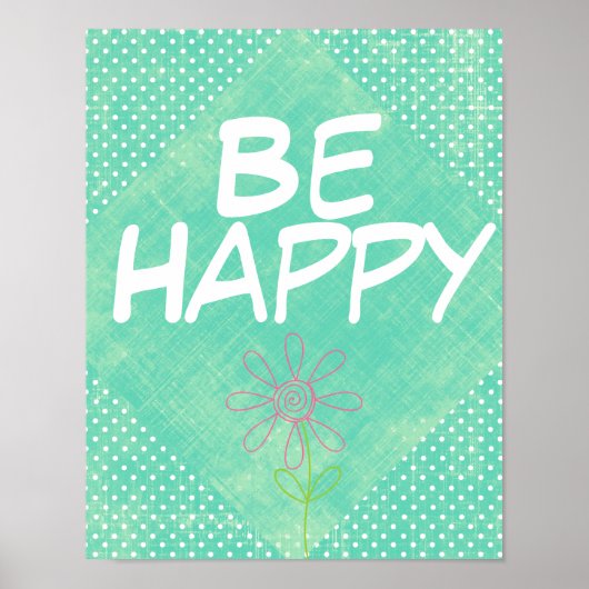 Tevreden het Poster van het Citaat van het Citaat  (Voorkant)