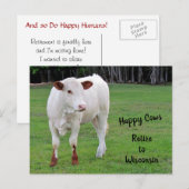 Tevreden Koeien Nieuw Adres/Verandering van Adres Aankondigingskaart (Voorkant / Achterkant)