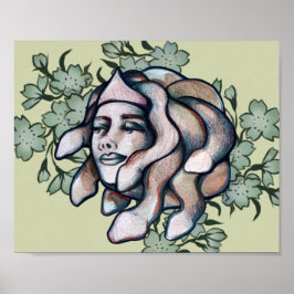 Tevreden Medusa Kunstwerk zachte gorgon kunst Medu Poster