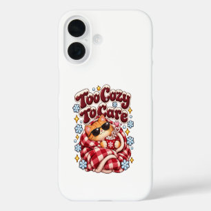 Tevreden om te verzorgen Grappige Kerstkat iPhone 16 Hoesje