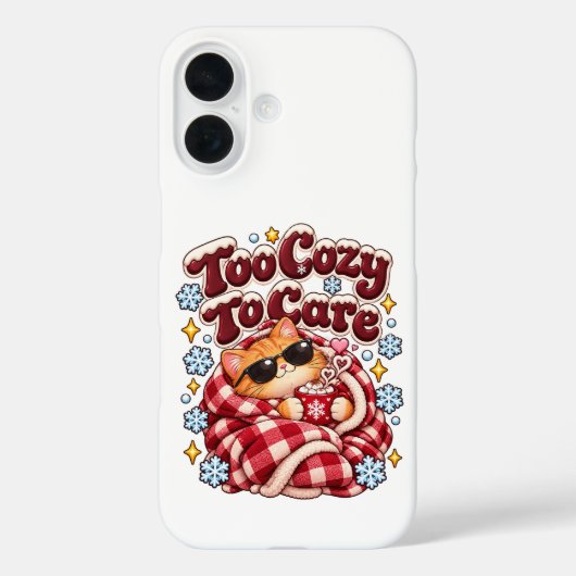 Tevreden om te verzorgen Grappige Kerstkat  Case-Mate iPhone Case (Achterkant)