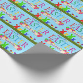 Tevreden Pasen personaliseren Cadeaupapier (Hoek)