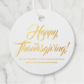 Tevreden Thanksgiving elegant van de tekst van het Bedankjes Labels (Voorkant)