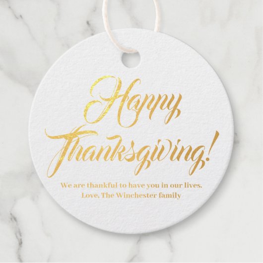 Tevreden Thanksgiving elegant van de tekst van het Bedankjes Labels (Voorkant)