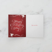 Tevreden Valentijnse met Cupid & Manuscript Des &  Feestdagen Kaart (Binnen)