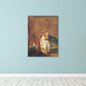 Tevredenheid over het huwelijk of de gelukkige fam canvas afdruk (Insitu (Houten vloer))