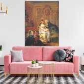 Tevredenheid over het huwelijk of de gelukkige fam canvas afdruk (Insitu (Woonkamer))