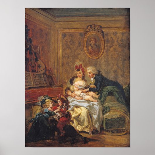 Tevredenheid over het huwelijk of de gelukkige fam poster (Voorkant)