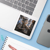 Tevredenheid / Precisie fabricage technicus Sticker (Laptop met iPhone)