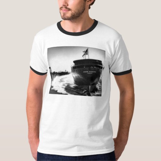 Tewaterlating van de Edmund Fitzgerald  8-6-1958 ( T-shirt (Voorkant)