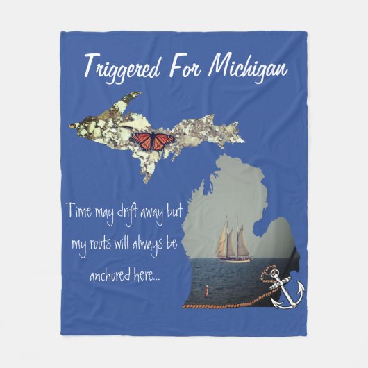 Teweeggebracht voor Michigan Fleece Blanket Deken (Voorkant)