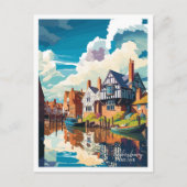 Tewkesbury Engeland Vintage Travel Illustratie Briefkaart (Voorkant)