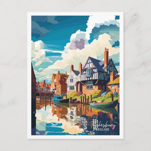 Tewkesbury Engeland Vintage Travel Illustratie Briefkaart (Voorkant)