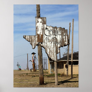 Tex en Texas Steakhouse Sign Poster
