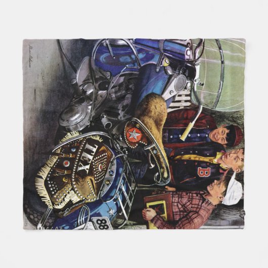 Tex-motorfiets Fleece Deken (Voorkant (Horizontaal))