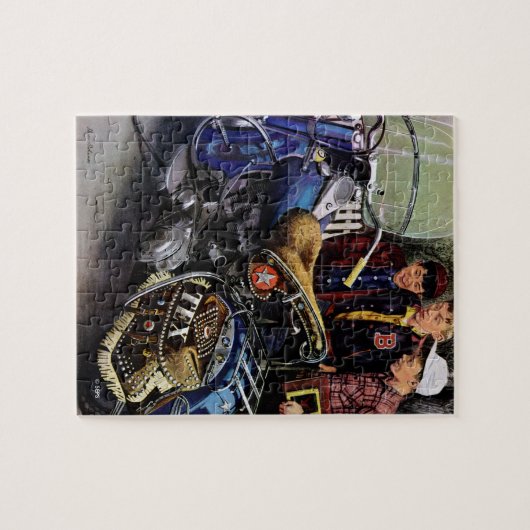 Tex-motorfiets Legpuzzel (Horizontaal)