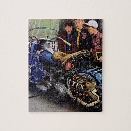 Tex-motorfiets Legpuzzel (Verticaal)