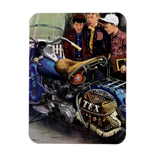 Tex-motorfiets Magneet (Verticaal)