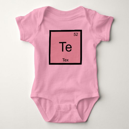 Tex Naam Chemie Element Periodiek Systeem Romper (Voorkant)