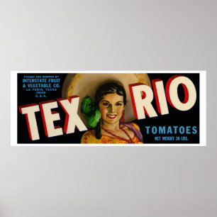 Tex Rio (label voor  tomaten) Poster
