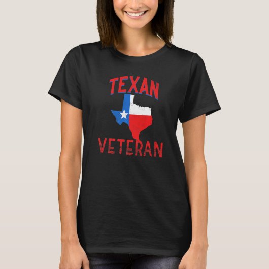 Texaan Veteran Texas Proud Flag Premium T-shirt (Voorkant)