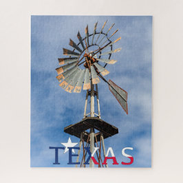 Texaans Afbeelding, windmolen en Texaanse Logo Legpuzzel