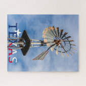 Texaans Afbeelding, windmolen en Texaanse Logo Legpuzzel (Horizontaal)