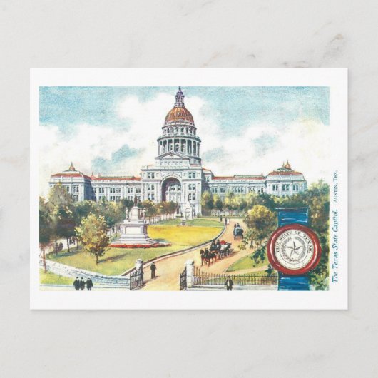 Texaans Capitool met Seal Briefkaart (Voorkant)