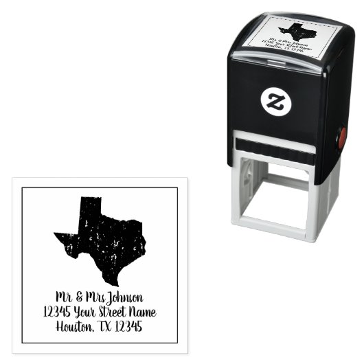  Texaans staatspictogram aangepast retouradres Zelfinktende Stempel (In situ)