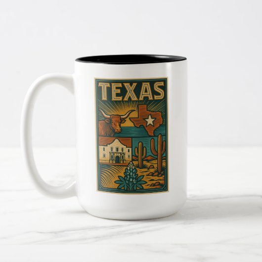 Texaanse keramische Mok - Texas Coffee Cup (Links)