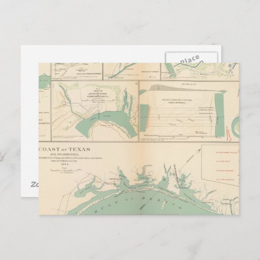 Texaanse kust briefkaart (Voorkant / Achterkant)