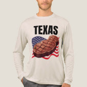 Texaanse Mannen Bella+Canvas Lange mouw Tri-Blend Shirt (Voorkant volledig)