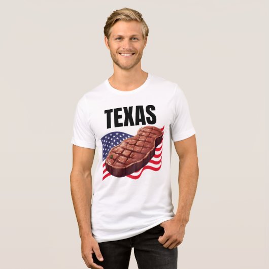 Texaanse Mannen Bella+Canvas Tri-Blend Shirt (Voorkant volledig)