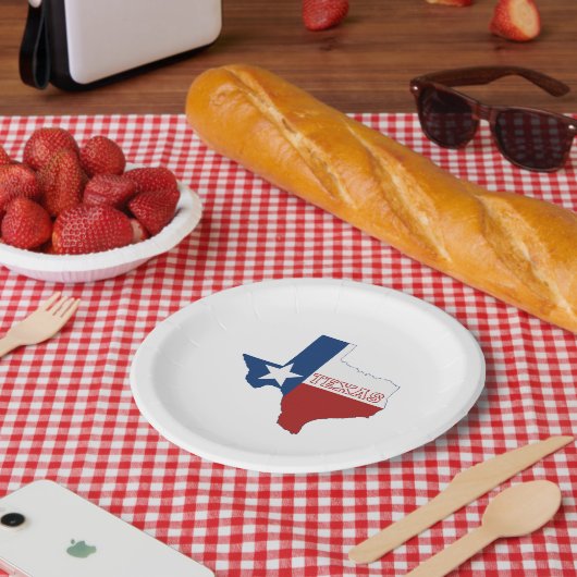 Texaanse partij Texas Shaped Lone Star Papieren Bordje (Picknick)