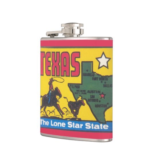  Texaanse promotie-illustratie met cowboy Heupfles (Links)