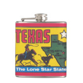  Texaanse promotie-illustratie met cowboy Heupfles (Voorkant)