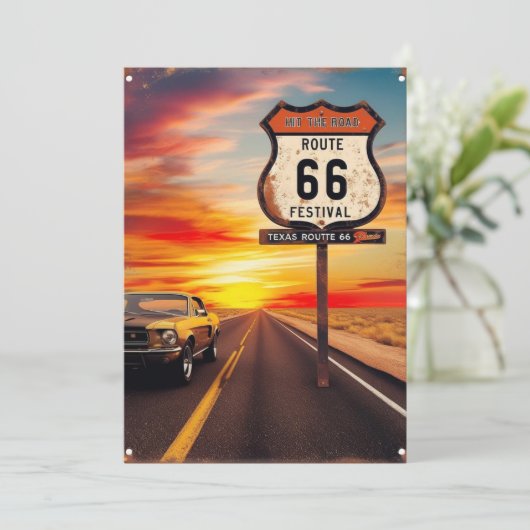 Texaanse Route 66 BRIEFKAART (Staand voorkant)