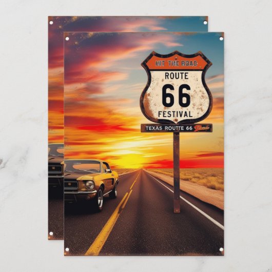 Texaanse Route 66 BRIEFKAART (Voorkant / Achterkant)