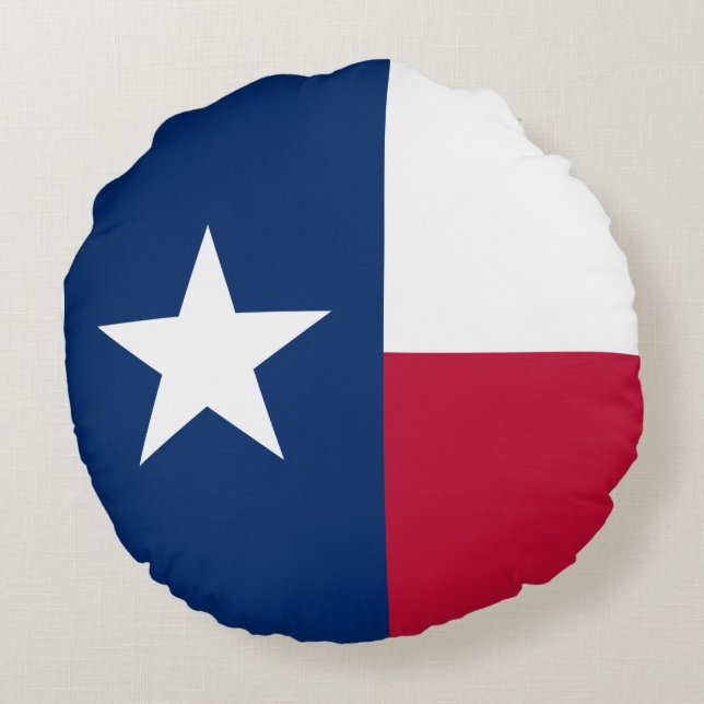 Texaanse staatsvlag (Texas) Rond Kussen (Achterkant)