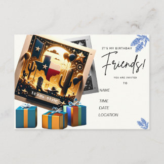 Texaanse Stijl Verjaardag Kaart Uitnodiging