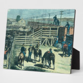 Texaanse vee op een trein in Abilene Fotoplaat (Zijkant)