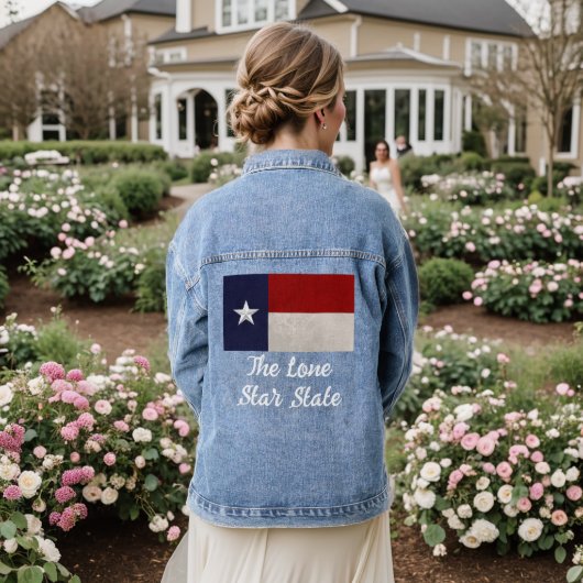 Texaanse vlag | De eenzame sterrenstaat Denim Jacket (Huwelijk Achterkant)