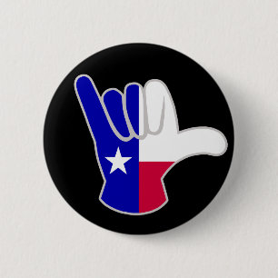 Texaanse vlag Shaka Ronde Button 5,7 Cm