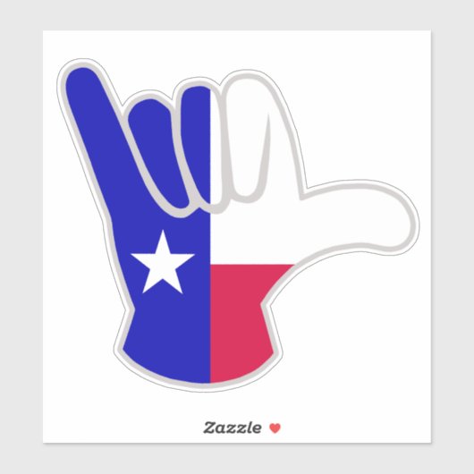 Texaanse vlag Shaka Sticker (Vel)
