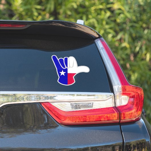 Texaanse vlag Shaka Sticker (Auto Zijkant)