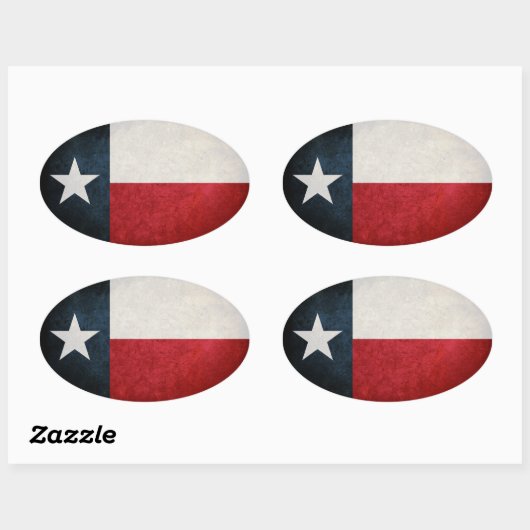 Texaanse vlag; Texaans; Ovale Sticker (Vel)